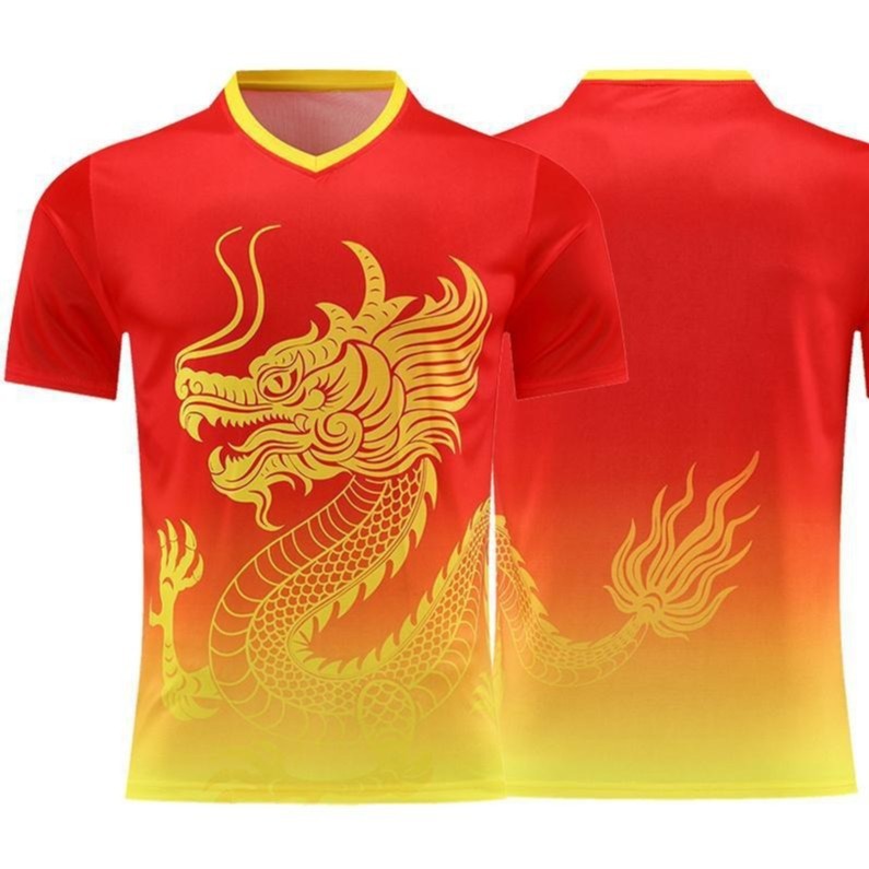Dragón de secado rápido traje traje de barco de dragón manga corta protección solar dragón barco de dragón barco de dragón traje de equipo de seda de hielo se puede imprimir nombre del equipo