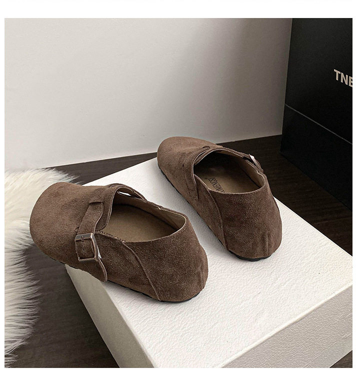 Giày lười da bò bít mũi quai hậu có khóa, đế cao 3 cm — Màu caramel, Màu mơ, Màu nâu đậm chi tiết 20