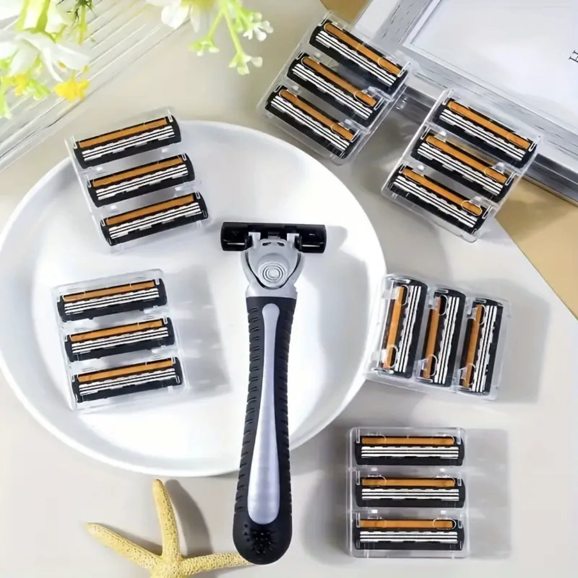 Yellow blade, men's razor