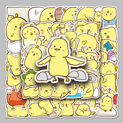 50 original hand-drawn cute cartoon animal chicks phone case waterproof sticker DIY for kids, non-infringement