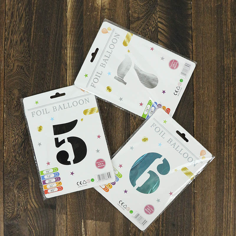 Globo digital de 32 pulgadas, embalaje de tarjeta de papel independiente, versión estadounidense, película de aluminio delgada, embalaje fino, papel de aluminio, globo de cumpleaños