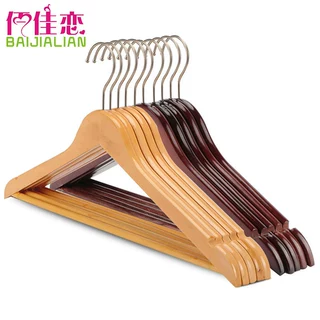 实木衣架服装店裤夹木头撑子儿童家用成人防滑无痕木质衣挂定制