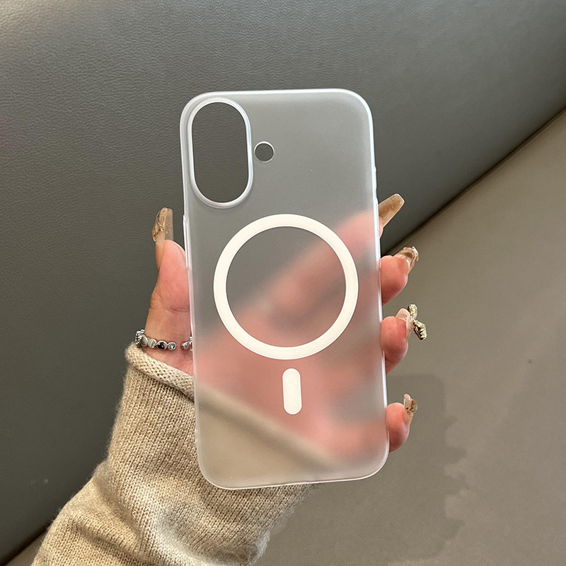 Suitable for iPhone16 phone case new ultra-thin matte apple 16promax transparent magnetic 15 protective cover