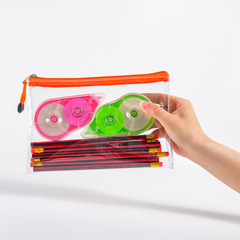 PVC透明文件袋35C A5網格袋拉鏈袋 筆袋透明大容量檔案袋資料袋