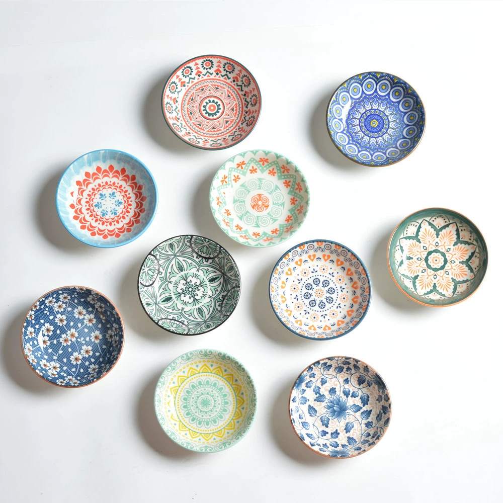 Кухонная приправа 4-дюймовая керамическая тарелка с соевым соусом