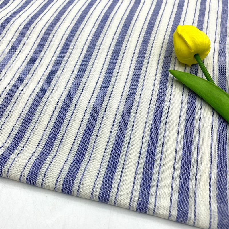 春夏ポリエステル綿色織り縞生地柔らかい通気綿子供服ワンピース女装シャツ縞生地|undefined