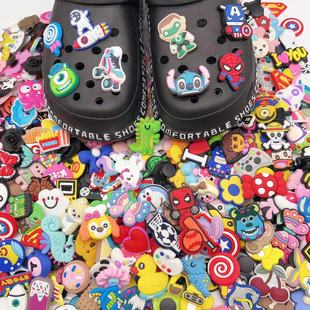 Quality Diy100 Random Flower Accessories Shoe Buckle Hole Jewelry Soft Rubber Shoes Pvc Shoe Accessories Croc Shoes