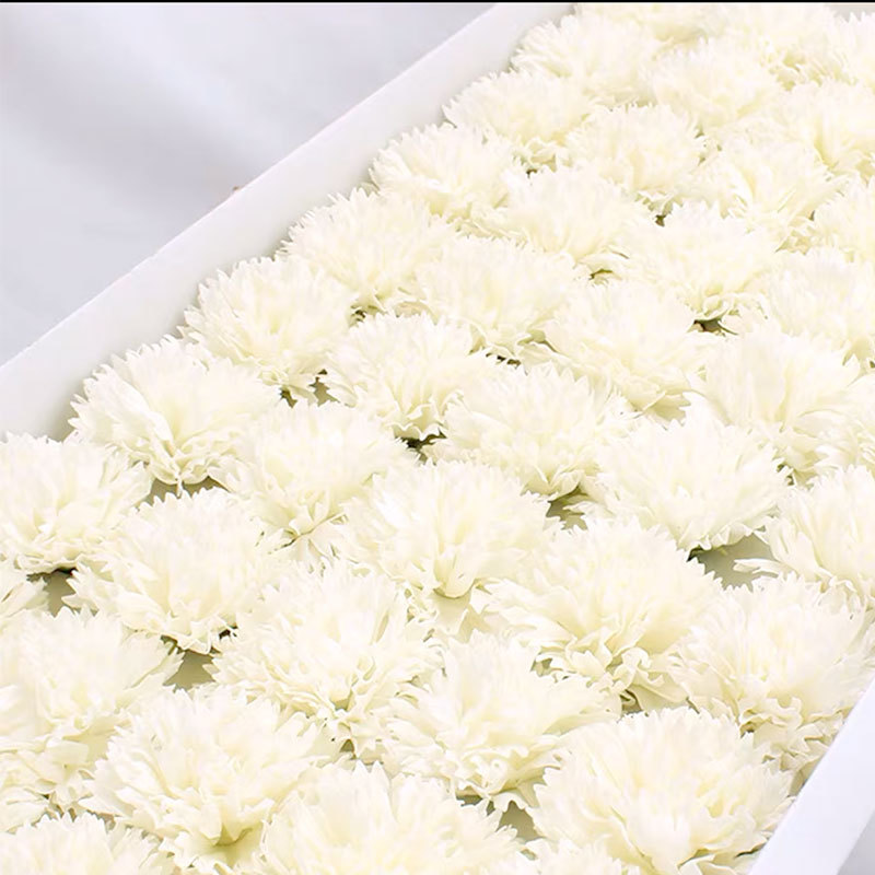 Flores artificiales de jabón, cabezas de flores de jabón para el Día de la Madre, claveles de jabón simulados con materiales para envolver flores, ramo de flores simuladas