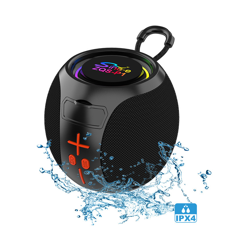 Foreign Trade Cross-Border Bluetooth Speaker Portable Round Small Speaker Waterproof Fabric Led Light Wireless Subwoofer Speaker Foreign Trade Cross-Border Bluetooth Speaker Portable Round Small Speaker Waterproof Fabric Led Light Wireless Subwoofer Speaker
