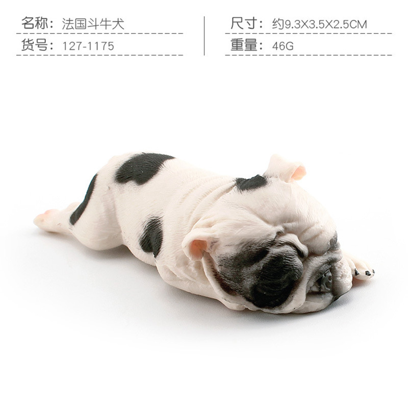 Simulación transfronteriza para dormir postura Shiba Inu modelo de Bulldog Francés educativo para niños mascota perro decoración de escritorio adornos estáticos