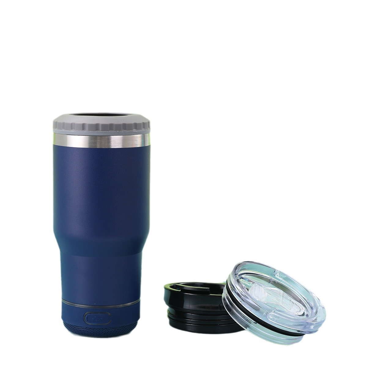 Cross-border 304 taza de acero inoxidable de alto valor visual taza de audio Bluetooth vacío doble taza de automóvil portátil