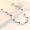 (Lobster buckle) Purple diamond/strip (copper plated white gold)