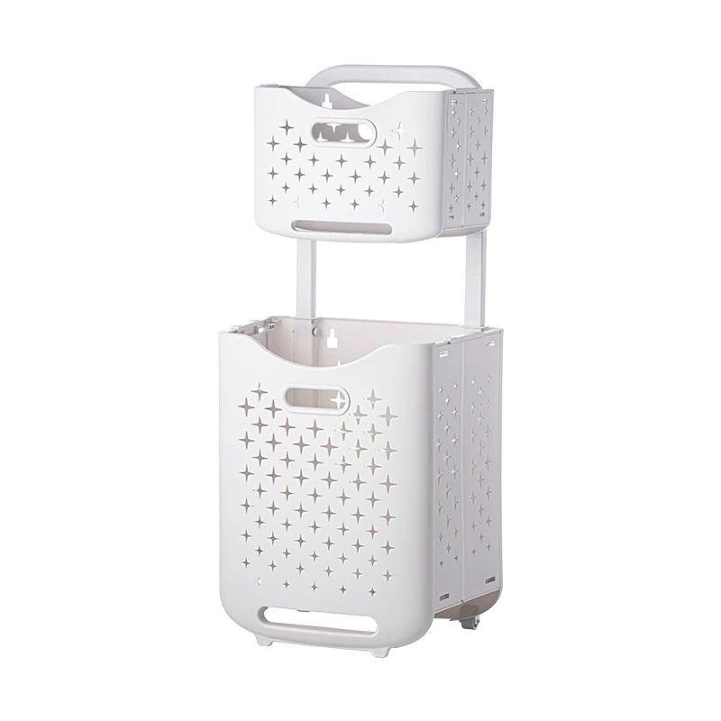 Foldable Laundry Basket Storage System by 其他 — Space-saving, durable; Ivory/White, Elegant Green, Rose Gold