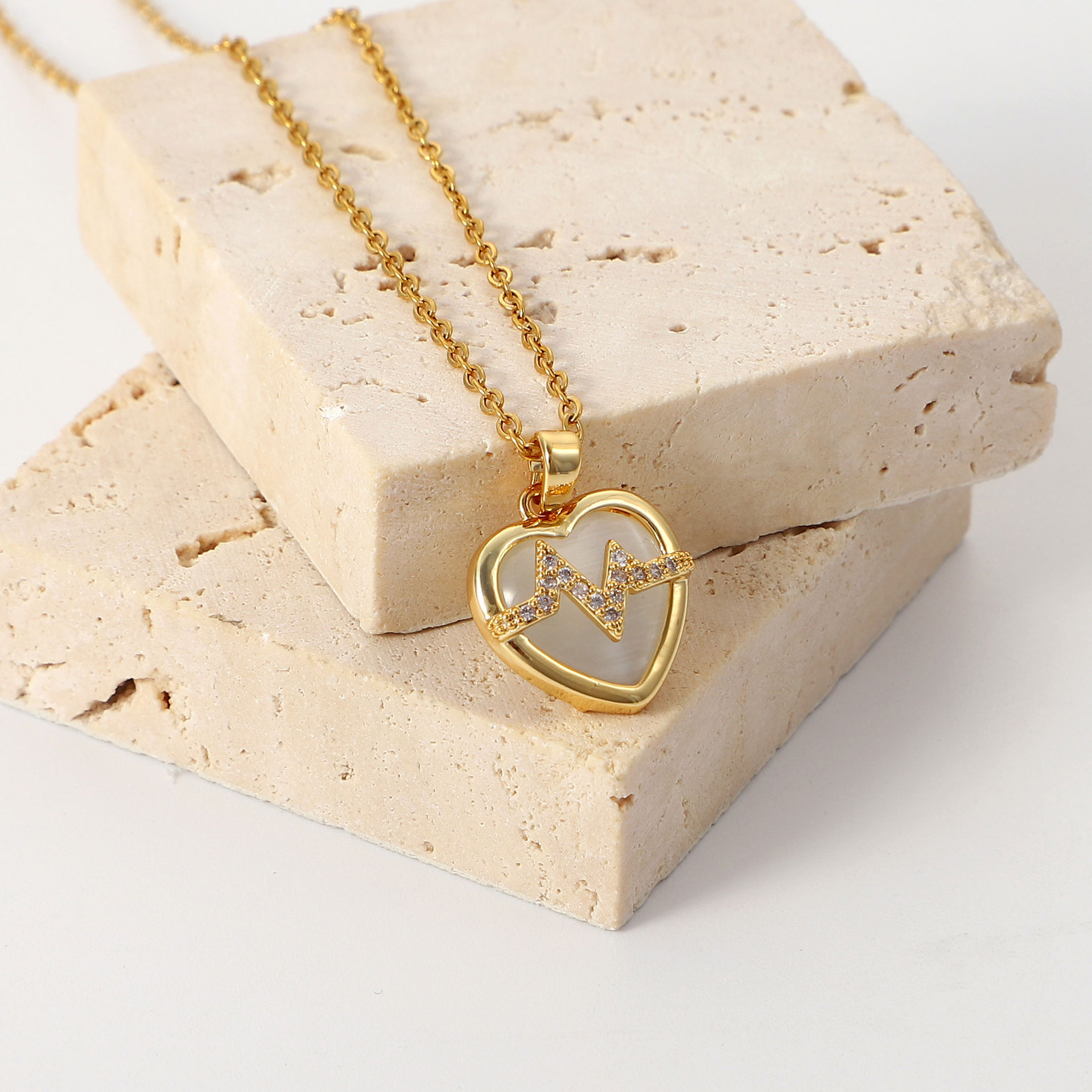 Fashion Geometric Titanium Steel Inlay Rhinestones Necklace