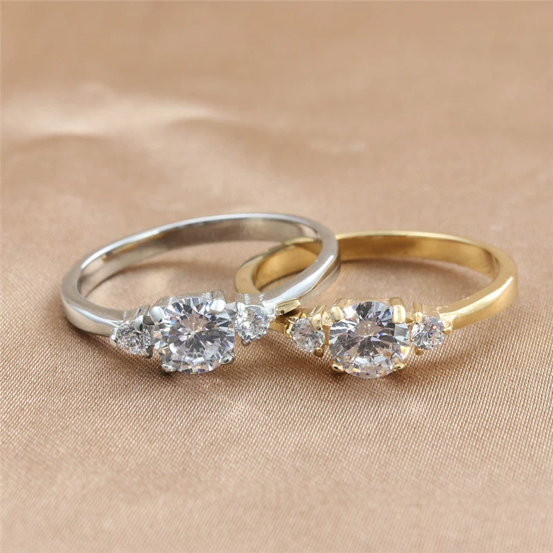 Accessory stainless steel, white retro ring with stone, European style, with gem, punk style