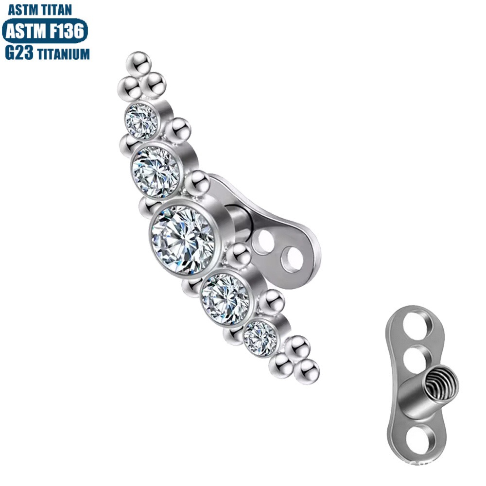 Pointed labret stud close-up product detail