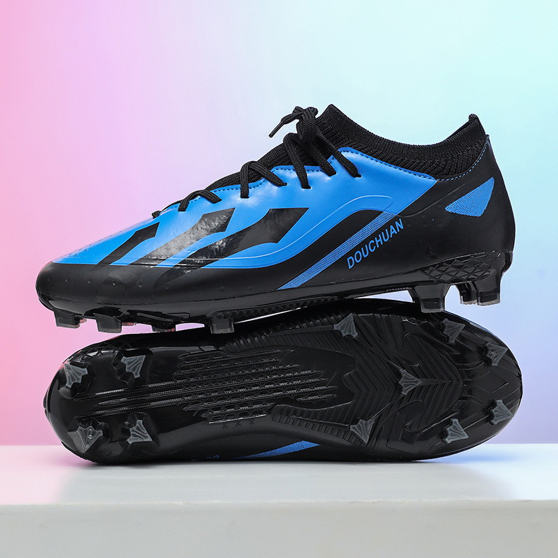 TaobaoChuan nueva Copa del Mundo de zapatos de fútbol de tejido volador para hombres zapatos de entrenamiento de estudiantes jóvenes zapatos de fútbol de clavos largos transfronterizos