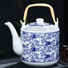 青花大容量提梁壺家庭用陶磁器耐高温泡水ティーポット冷水ポットシングルサイズ復古ティーポット