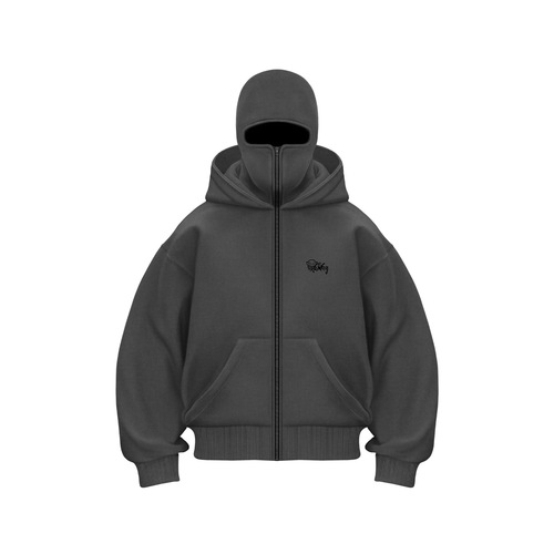 Cross-border trendy brand plush double hat unique design hooded sweatshirt autumn and winter new men and women unisex loose Y2K hoodie