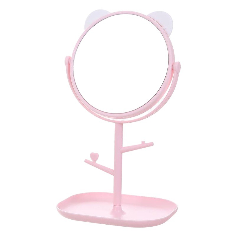 Espejo de Escritorio HD con Orejas de Gato – Espejo Giratorio para Maquillaje