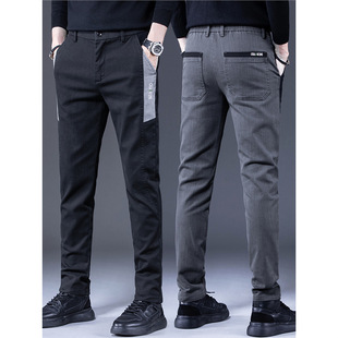 Men's Casual Pants 2025 Spring & Fall New Slim Straight Elastic Trendy Brand Loose Sports Long Pants Business Men's Clothing