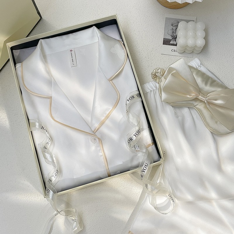 维多利亚真丝睡衣女长袖丝绸女款春秋薄款中青年感家居服套装|undefined