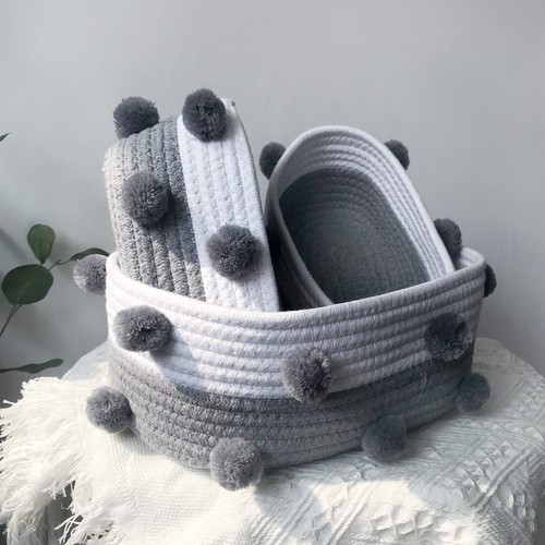 Cotton rope storage basket woven thick desktop cosmetics storage basket small small storage organizer mini storage box
