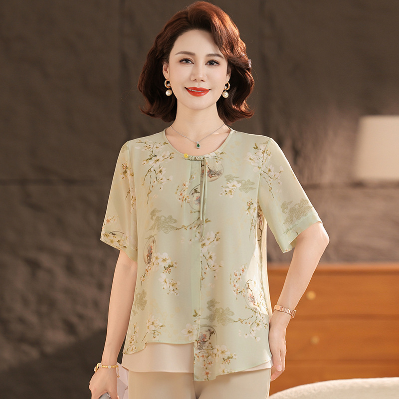 summer shiffon short sleeve T-shirt