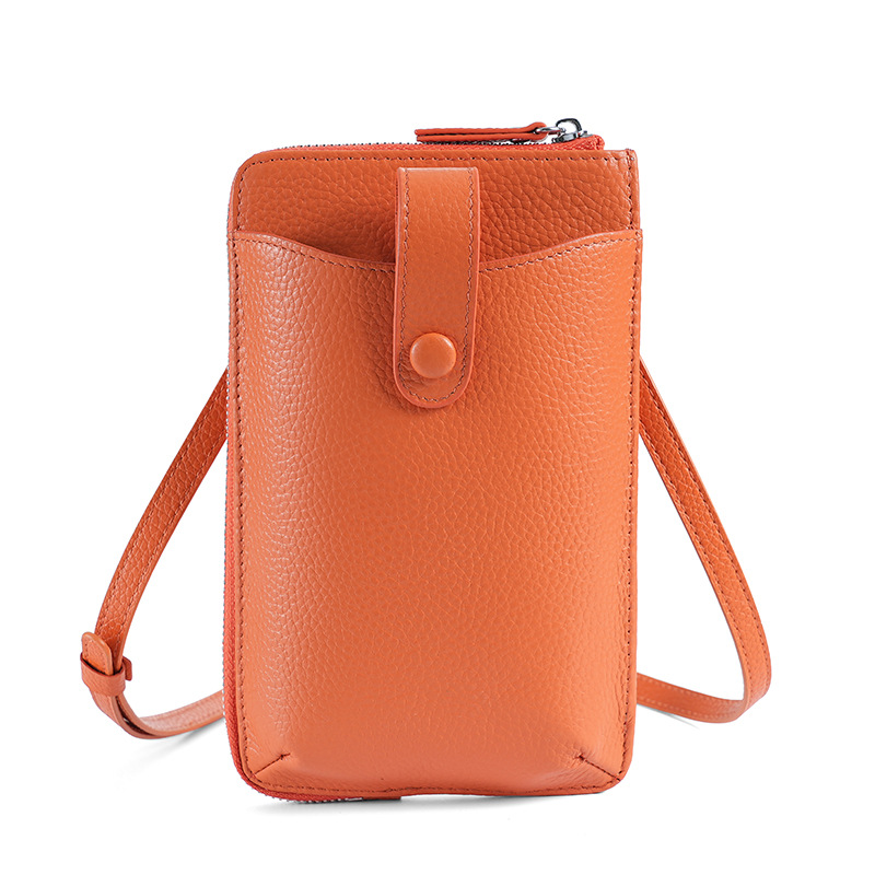 Bolso del teléfono móvil de las mujeres del cuero genuino multifuncional multi-Tarjeta pequeña bolsa de mensajero primera capa de piel de vaca pequeña mochila transfronteriza todo partido bolso de hombro