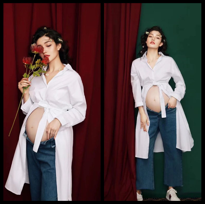 Photo Studio New Pregnant Women Theme Sports Fashion Art Photo Big Belly Photo Photography Pregnant Hot Mom Photo Dress