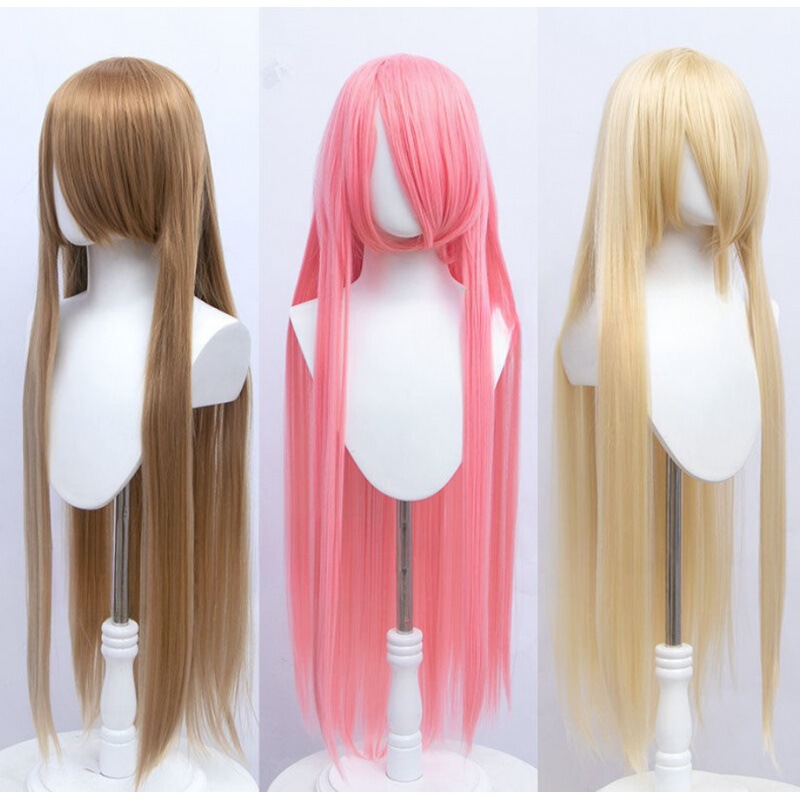 cosplay Universal Wig Color Long Straight Hair False Cover 100cm Multicolor Anime Men and Women Face Fake Hair