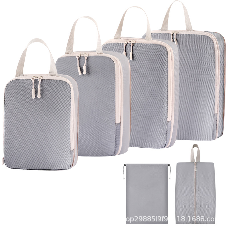 4 장 세트 + 번들 포켓 + 신발 가방 [6 장 그레이]]