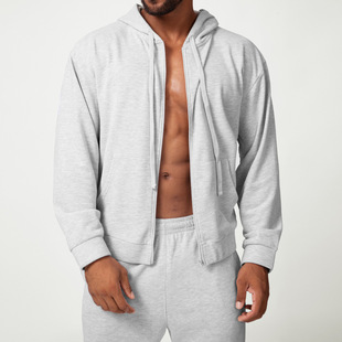 Cross-border Men's Zipper Cardigan Hoodie Sports Leisure Home Commuter citywalk Fitness Jacket 1011