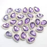 14x16mm светло-фиолетовые капли воды подсолнух с жемчужным кружевом DIY аксессуары для одежды обувь декоративные стразы