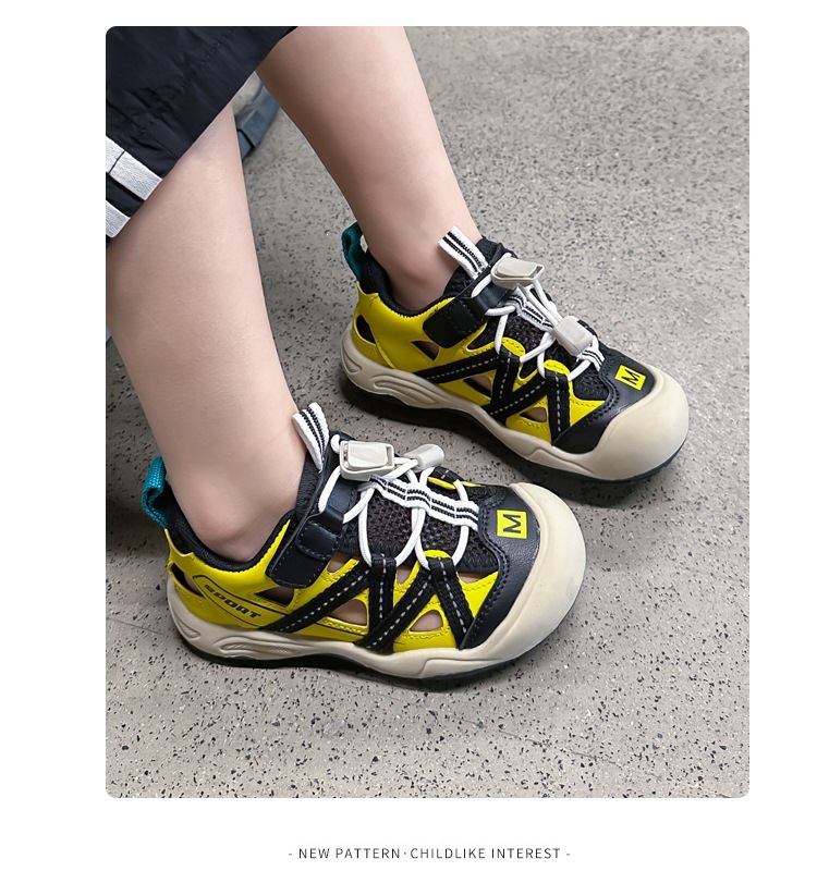 Breathable Closed Toe Childrens Sandals Soft Sole Beach Shoes_voghion.com