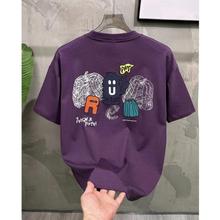 轻奢痞帅~外贸清仓美式潮流休闲短袖男重磅纯棉夏季新款圆领T恤衫