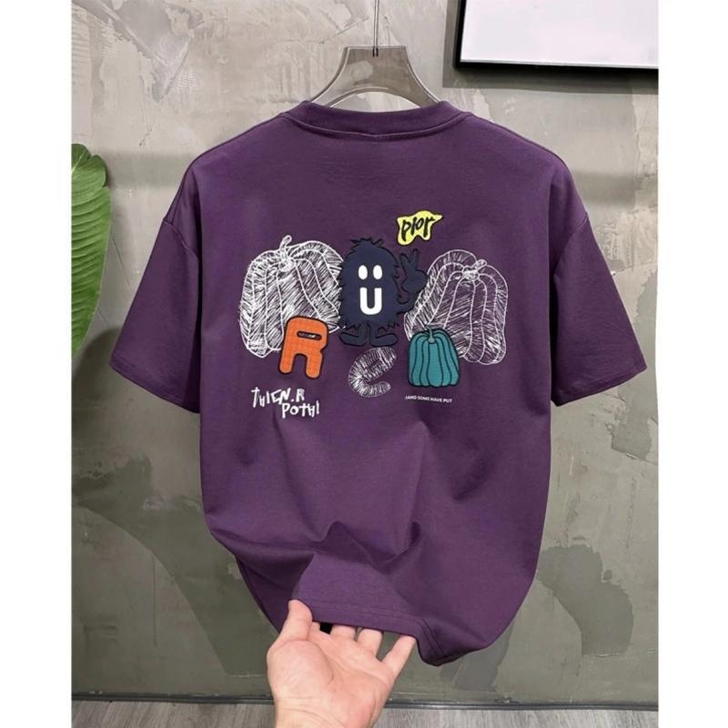 轻奢痞帅~外贸清仓美式潮流休闲短袖男重磅纯棉夏季新款圆领T恤衫