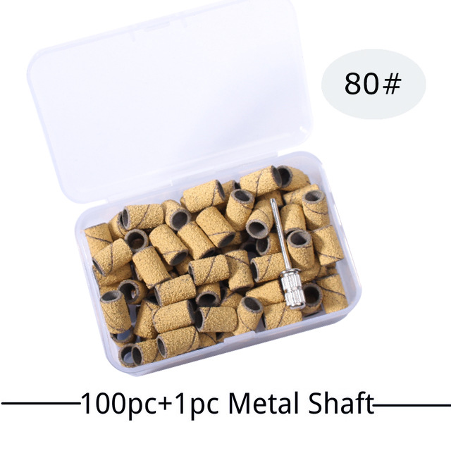 Color manicura molienda cabeza púrpura anillo de arena manicura anillo de arena máquina de pulir dedicado 100 unids/caja