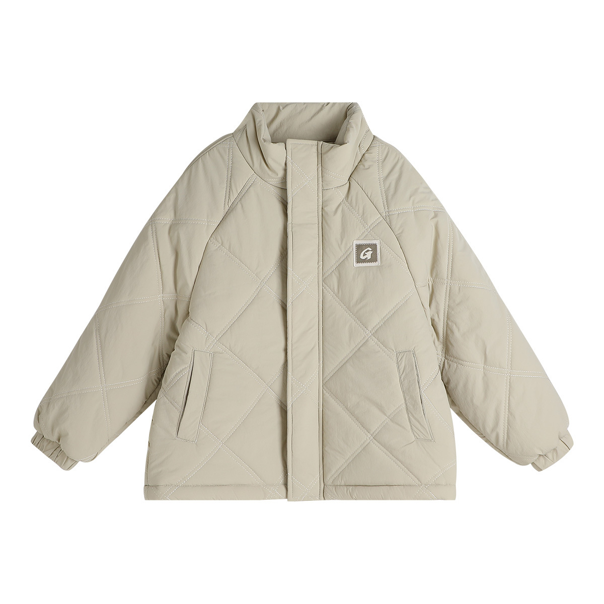 Autumn and Winter New Boys' Coat 2024 Autumn and Winter New Children's Simple All-match Collar Short Cotton-padded Jacket Warm