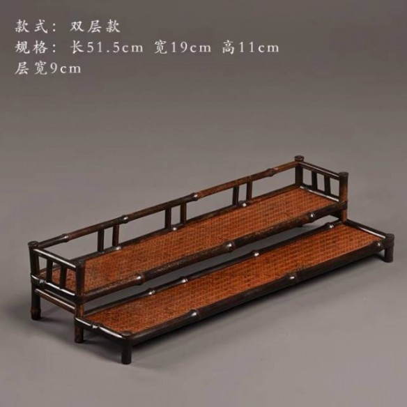 Sostenedor de taza de té sólido de bambú Juego de té chino estante de almacenamiento juego de Té arte estante de almacenamiento juego de té de bambú estante antiguo al por mayor