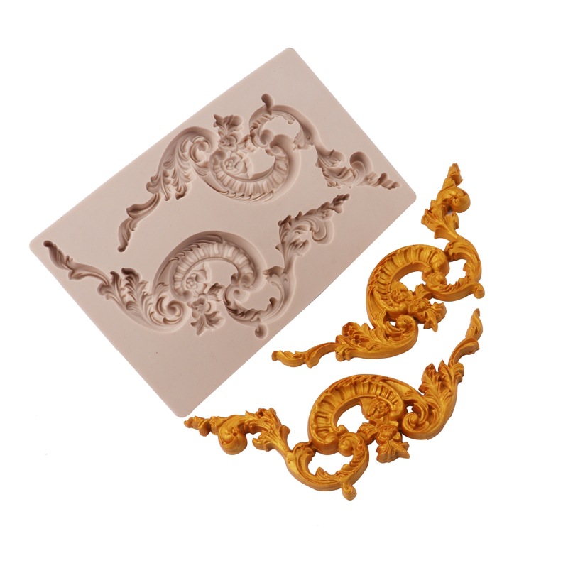 Molde de pastel de estilo europeo en relieve molde de silicona fondant ritmo seco borde de la torta molde para hornear molde epoxi DIY