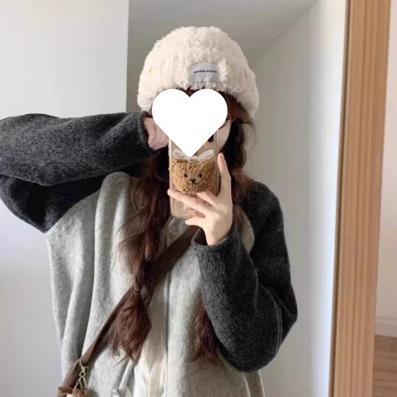 Coreano perecío sésamo diseño sensación de color suéter cardigán temperamento gris de manga larga chaqueta de punto