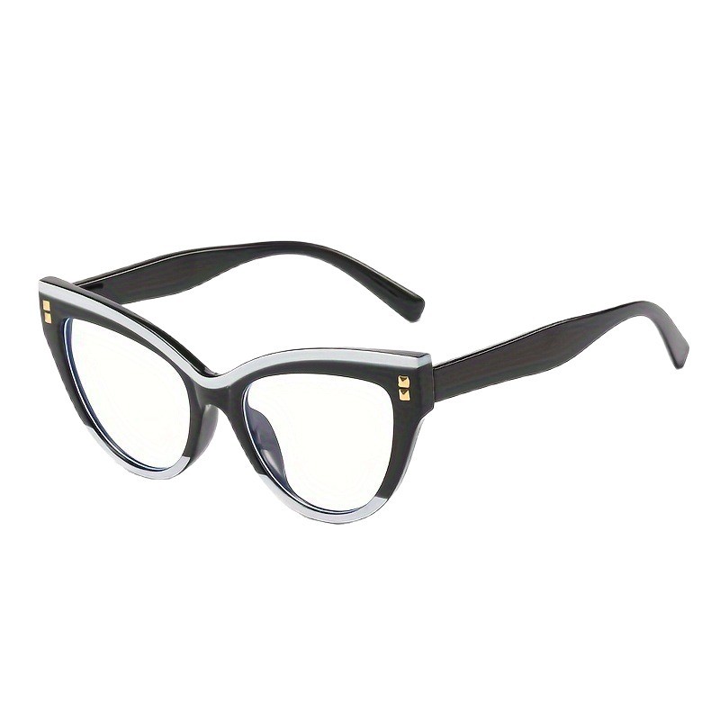 Unisex-Brille mit Blaulichtfilter im koreanischen Cat-Eye-Stil, mit Strasssteinen besetzt – modisch und einzigartig zum Lesen und für den Alltag._voghion.com