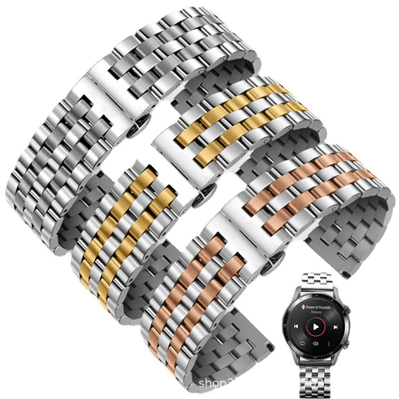 Новые умные часы с пятью бусинами Meidu из нержавеющей стали с металлическим ремешком для Huawei GT3 Apple Samsung с ремешком