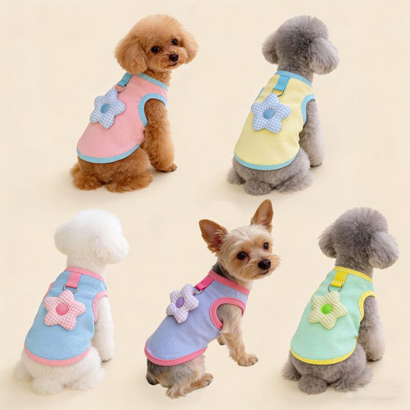 New Summer Thin Cat Clothes Breathable Vest Sleeveless Pullover Blue Cat Cloth Pet Clothes