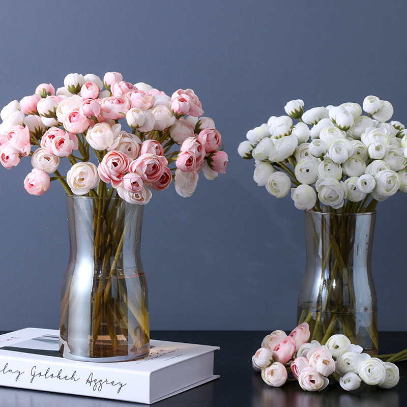 Artificial tea rose, small tea flower, artificial small dew lotus flower, bridesmaid and flower girl's bouquet, home vase, flower arrangement