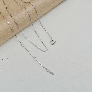 S925银1.0mm十字三环调节弹簧扣裸链/OT链百搭项链锁骨链配件批发