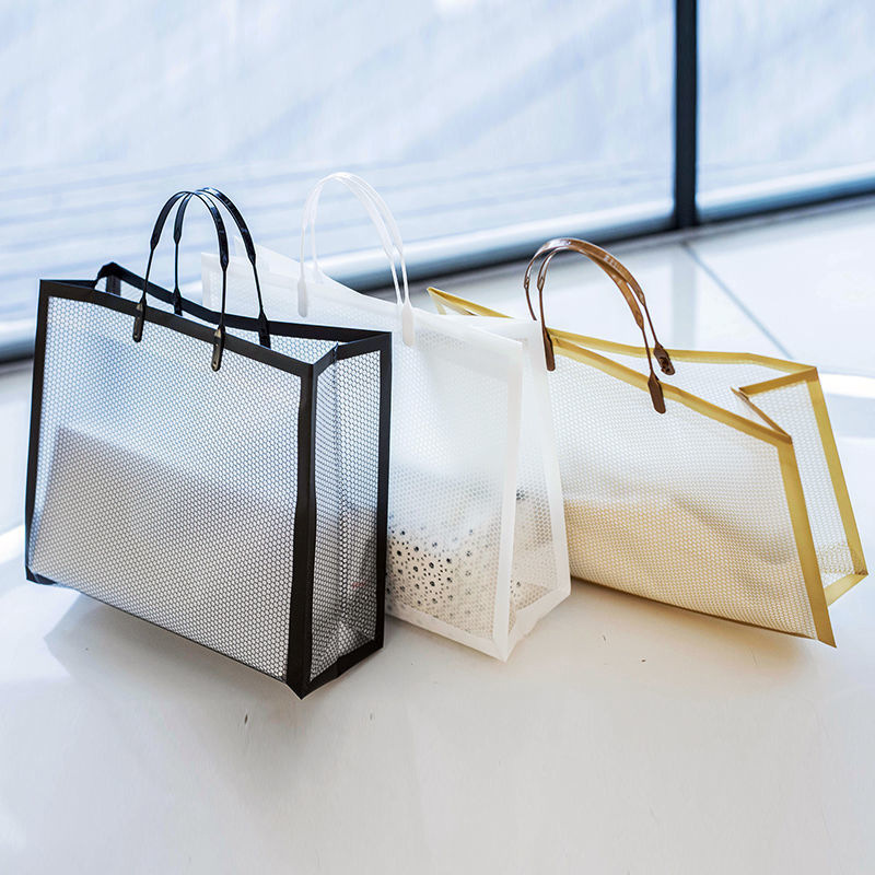 Bolsa de regalo de PVC, bolsa sencilla, bolsa de regalo moderna, bolsa de plástico para ropa, bolsa de mano gruesa para tienda de ropa, ropa image 3