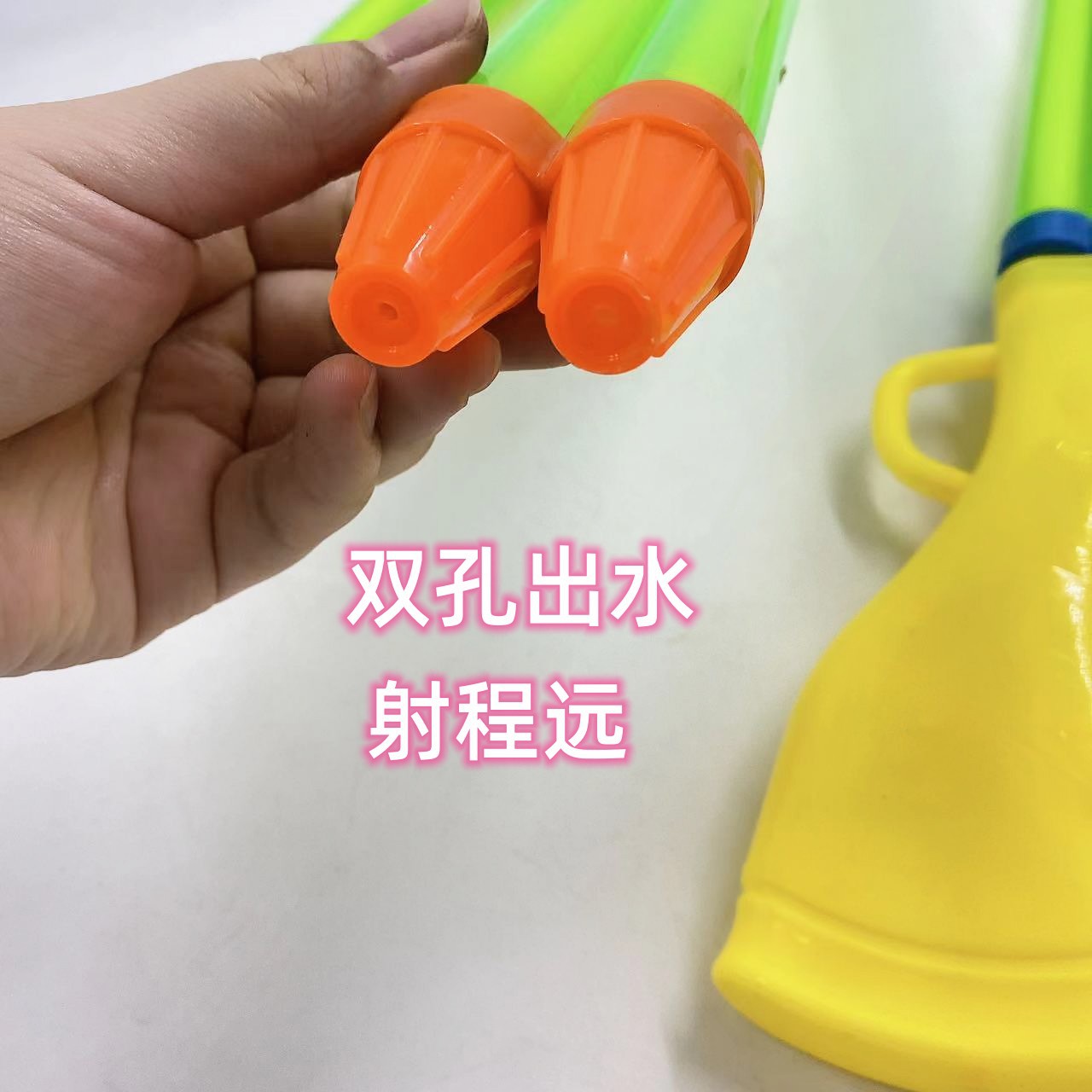 Pistola de agua para niños de verano bombeo de agua de doble orificio alargado grande Playa tazón de agua al aire libre lucha contra el agua puesto de pistola de agua extraíble