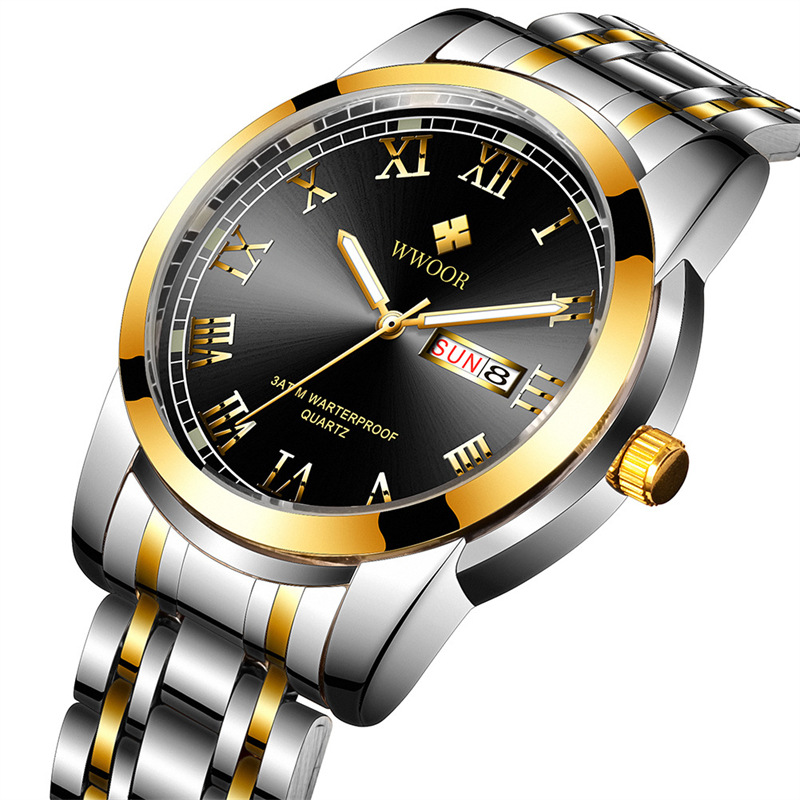 WWOOR Holding Love nuevo reloj de cuarzo casual para hombre calendario impermeable reloj de moda semanal 701
